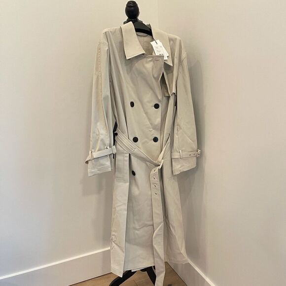 THEORY Double-Breasted Trench Coat in Cotton-Blend - Picture 5 of 11